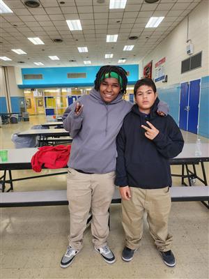 Student in their hoodies